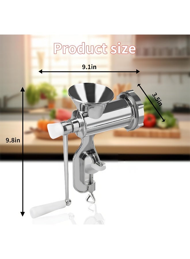 مفرمة لحم يدوية حجم كبير، سبائك الألومنيوم والفولاذ المقاوم للصدأ، مفرمة طعام متعددة الاستخدام مع أداة حشو النقانق للاستخدام المنزلي - Image 2